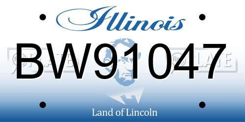 BW91047 Illinois License Plate