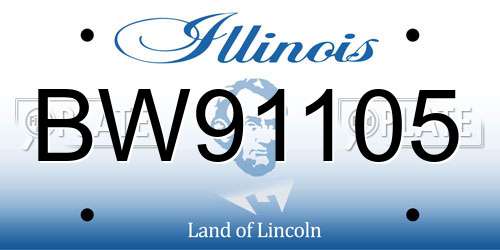 BW91105 Illinois License Plate