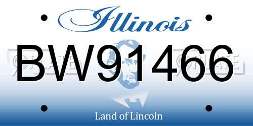 BW91466 Illinois License Plate