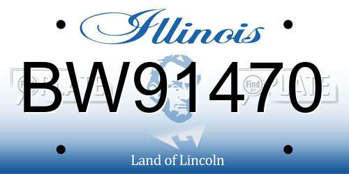 BW91470 Illinois License Plate