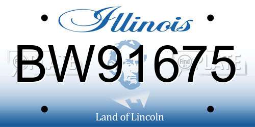 BW91675 Illinois License Plate