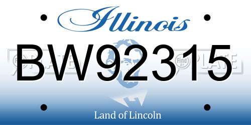 BW92315 Illinois License Plate