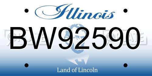 BW92590 Illinois License Plate