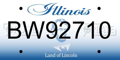 BW92710 Illinois License Plate