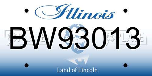 BW93013 Illinois License Plate