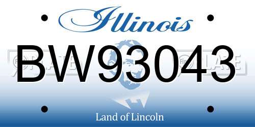BW93043 Illinois License Plate