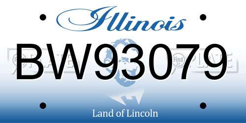 BW93079 Illinois License Plate
