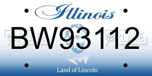BW93112 Illinois License Plate