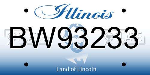 BW93233 Illinois License Plate