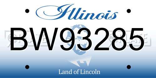 BW93285 Illinois License Plate