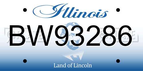 BW93286 Illinois License Plate