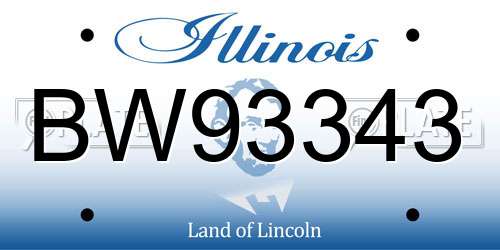 BW93343 Illinois License Plate