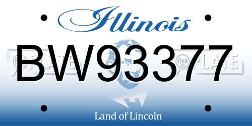 BW93377 Illinois License Plate