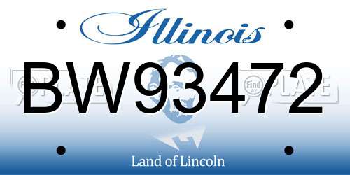 BW93472 Illinois License Plate