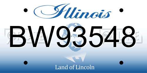 BW93548 Illinois License Plate