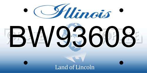 BW93608 Illinois License Plate