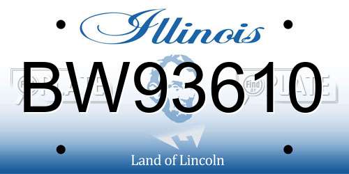 BW93610 Illinois License Plate
