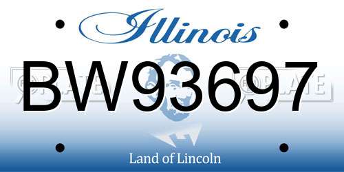BW93697 Illinois License Plate
