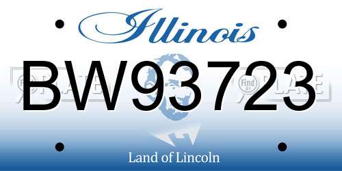 BW93723 Illinois License Plate