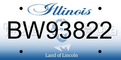 BW93822 Illinois License Plate