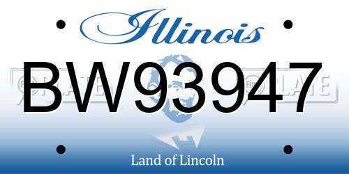 BW93947 Illinois License Plate