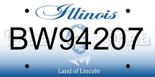 BW94207 Illinois License Plate
