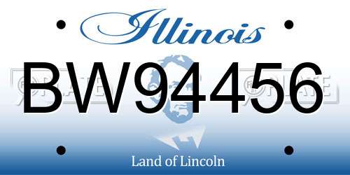BW94456 Illinois License Plate