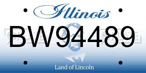 BW94489 Illinois License Plate