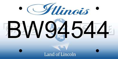 BW94544 Illinois License Plate