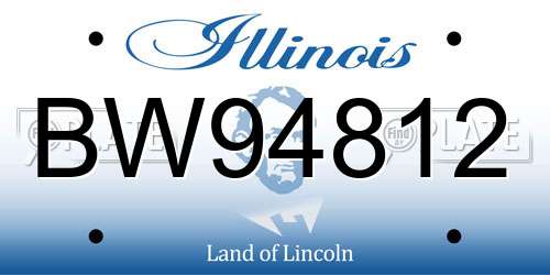 BW94812 Illinois License Plate