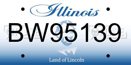BW95139 Illinois License Plate