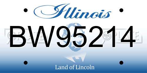BW95214 Illinois License Plate