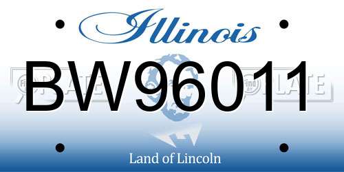 BW96011 Illinois License Plate