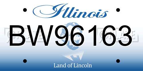 BW96163 Illinois License Plate