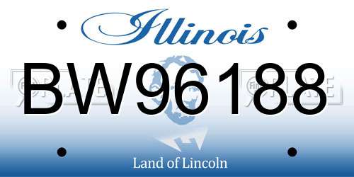 BW96188 Illinois License Plate