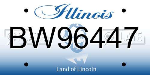 BW96447 Illinois License Plate