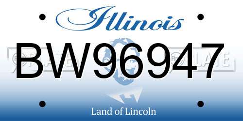 BW96947 Illinois License Plate