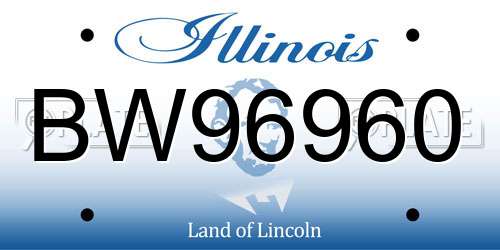 BW96960 Illinois License Plate