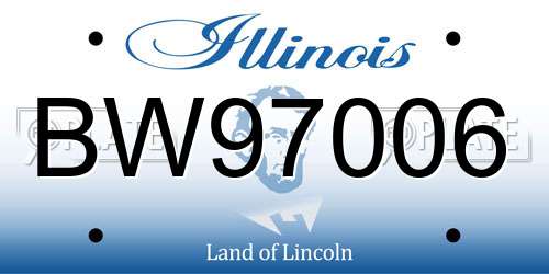 BW97006 Illinois License Plate