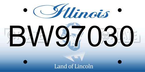BW97030 Illinois License Plate
