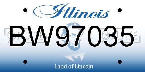 BW97035 Illinois License Plate