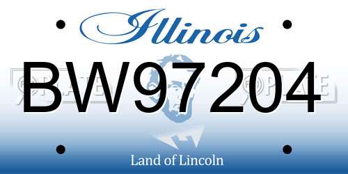 BW97204 Illinois License Plate