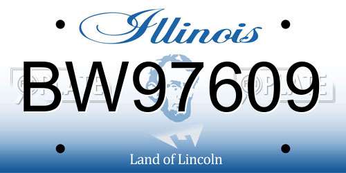 BW97609 Illinois License Plate