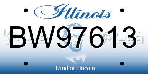 BW97613 Illinois License Plate