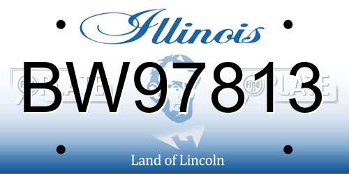 BW97813 Illinois License Plate