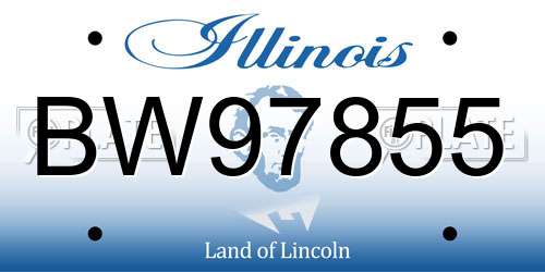BW97855 Illinois License Plate