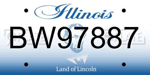 BW97887 Illinois License Plate