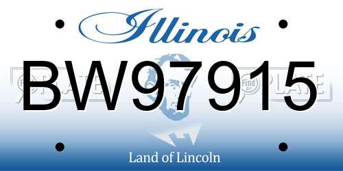 BW97915 Illinois License Plate