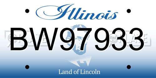 BW97933 Illinois License Plate