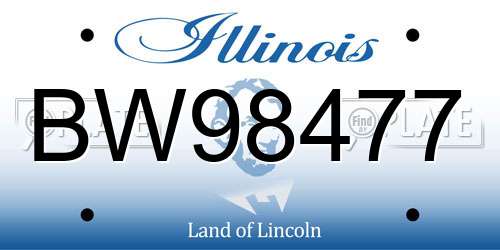 BW98477 Illinois License Plate